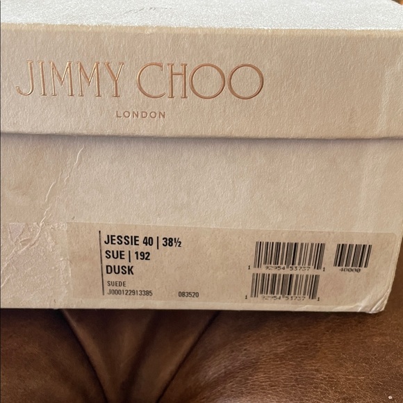 Jimmy Choo Jessie Smoke Suede Silver Block Heel Pumps - Picture 10 of 11